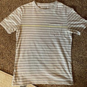 Men Gap Gray and White Striped Tee Size S